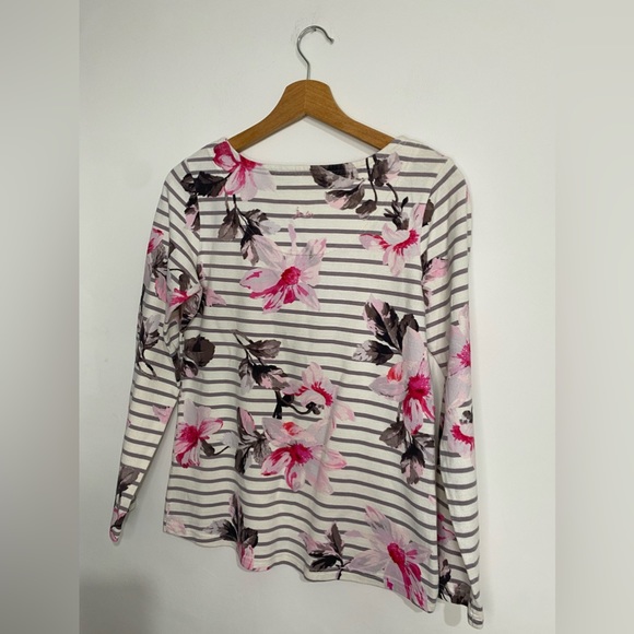 Joules Floral and Striped Pattern Long Sleeve Top Size 8 - Picture 10 of 13